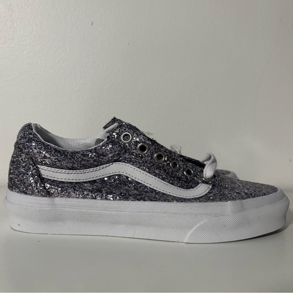 Vans Old Skool Silver Glitter Sneakers - Picture 3 of 5